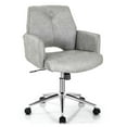 thumbnail image 1 of Resenkos Adjustable Hollow Mid Back Leisure Office Chair with Armrest-Gray, Home Office Computer Desk Chair, Small Office Chair for Bedroom,Study, 1 of 8