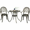 thumbnail image 1 of Resenkos Anti-Rust Cast Aluminum All-Weather 3-Piece Outdoor Bistro Set with Attached Removable Ice Bucket All-Weather Patio Furniture Set, 1 of 8