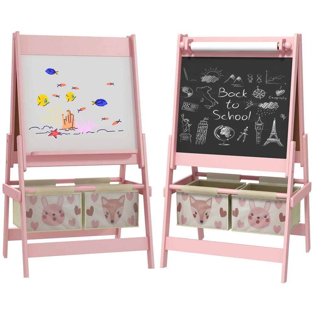 Resenkos Art Easel for Kids with Paper Roll, 3 in 1 Toddler Painting Easel, Pink Resenkos Art Easel for Kids with Paper Roll, 3 in 1 Toddler Painting Easel, Pink