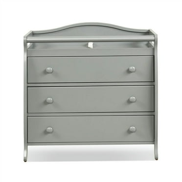 Resenkos Baby Changing Station,Diaper Table,Baby Changing Table Infant Diaper with 3 Drawers and Safety Belt-Gray