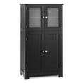 thumbnail image 1 of Resenkos Bathroom Floor Storage Locker Kitchen Cabinet with Doors and Adjustable Shelf-Black, Bathroom Cabinets for Entryway Storage, Home Office Furniture, 1 of 6