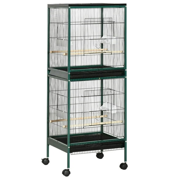 Resenkos Bird Cage, Bird Cages Habitat,Large Bird Cage for Wingspan, Bird Aviary Indoor with Multi-Door Design, Green