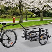 Resenkos Foldable Bike Cargo Trailer Cart with Hitch, 88 lbs Capacity, Black