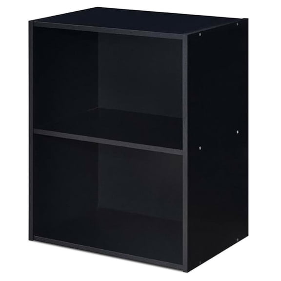 Resenkos Bookshelf,Shelf, Open Bookcase Book Shelf,Storage Shelf Unit Plant Stand,2-Tier Bookcase Open Display Rack Cabinet with Adjustable Shelves-Rustic Black