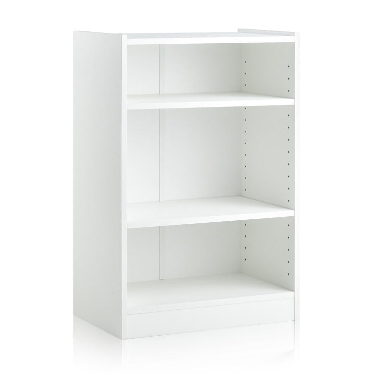 Resenkose Bookshelf,Shelf, Open Bookcase Book Shelf,Storage Shelf Unit Plant Stand,3-Tier Bookcase Open Display Rack Cabinet with Adjustable Shelves-Rustic White