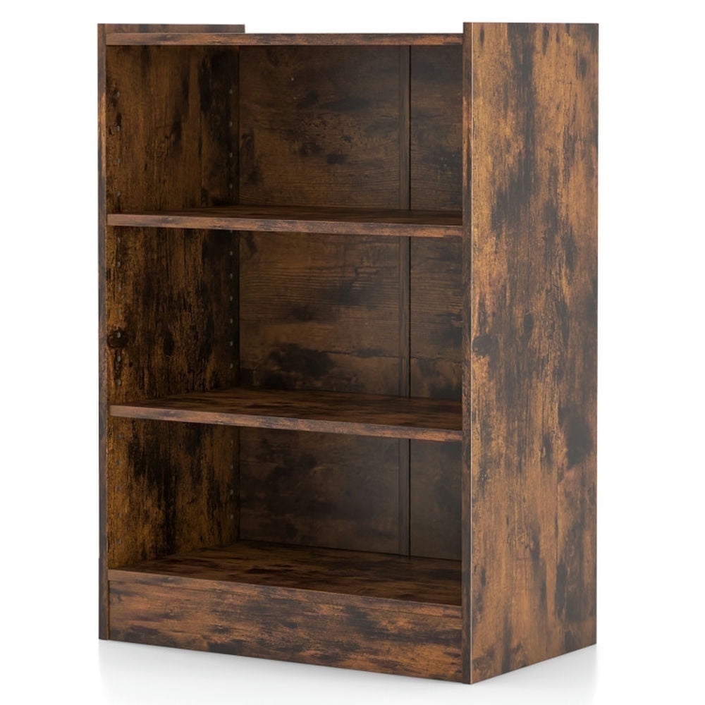Resenkos Bookshelf, Open Bookcase Book Bookshelf,Storage Bookshelf Unit Plant Stand,3-Tier Bookcase Open Display Rack Cabinet , Adult, Brown