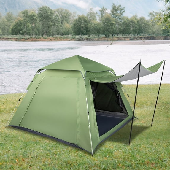 EDOEMSE Camping Beach Tent, Folding Tent, 240*240*150cm Spring Quick Open Four-Person Family Tent Camping Tent Green
