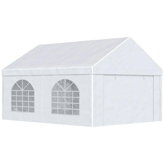 Resenkos Canopy, Outdoor Canopy Tent,13' x 16.5' Heavy Duty Party Tent & Carport with Removable Sidewalls and Double Doors, White