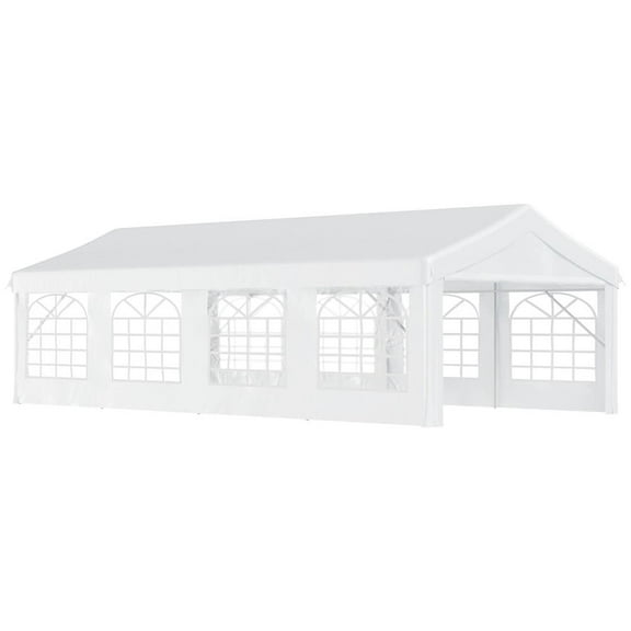 Resenkos Canopy, Outdoor Canopy Tent,Outdoor Carport Party Event Tent, Patio Gazebo Canopy Pavilion with 4 Sidewalls, 8 Windows, White