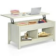 thumbnail image 1 of Resenkos Coffee Table, Modern Sofa Table Tea Table,Lift Top Coffee Table with Hidden Storage Compartment and Lower Shelf for Study Room-White, 1 of 6