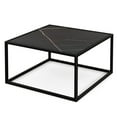 thumbnail image 1 of Resenkos Coffee Table, Modern Sofa Table Tea Table,Modern Glass Square Coffee Table with Metal Frame for Living Room-Black, 1 of 6