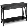 thumbnail image 1 of Resenkos Console Table with Drawer Storage Shelf for Entryway Hallway-Black, Narrow Console Table, Entryway Hall Table with Shelves for Foyer & Entry Spaces, 1 of 8