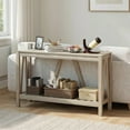 thumbnail image 1 of Resenkos Console Table, Farmhouse Entryway Table with Storage Slatted Shelf, Rustic Sofa Table with Anti-Tipper, Easy Assembly Required, Gray, 1 of 8