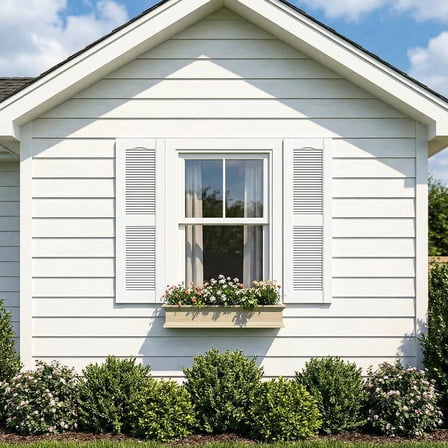 Resenkos Decorative Faux Shutters, Sturdy, Hassle-Free Design for Indoor & Outdoor Use, 14"x31", White