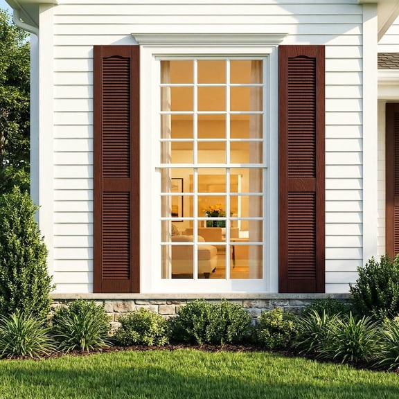 Resenkos Decorative Faux Shutters, Sturdy, Hassle-Free Design for Indoor & Outdoor Use, 14"x63", Red