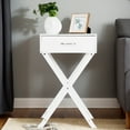 thumbnail image 1 of Resenkos Design Sofa Side Table with X-Shape Drawer for Living Room Bedroom-White, Space-Saving End Table, Durable MDF, Easy to Assemble, Ample Storage Drawer, Great for Bedrooms & Living Rooms, 1 of 7