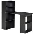 thumbnail image 1 of Resenkos Desk with Shelves,Modern Home Office Desk with 6-Tier Storage Shelves, 47" Writing Table with Bookshelf, Black, 1 of 5