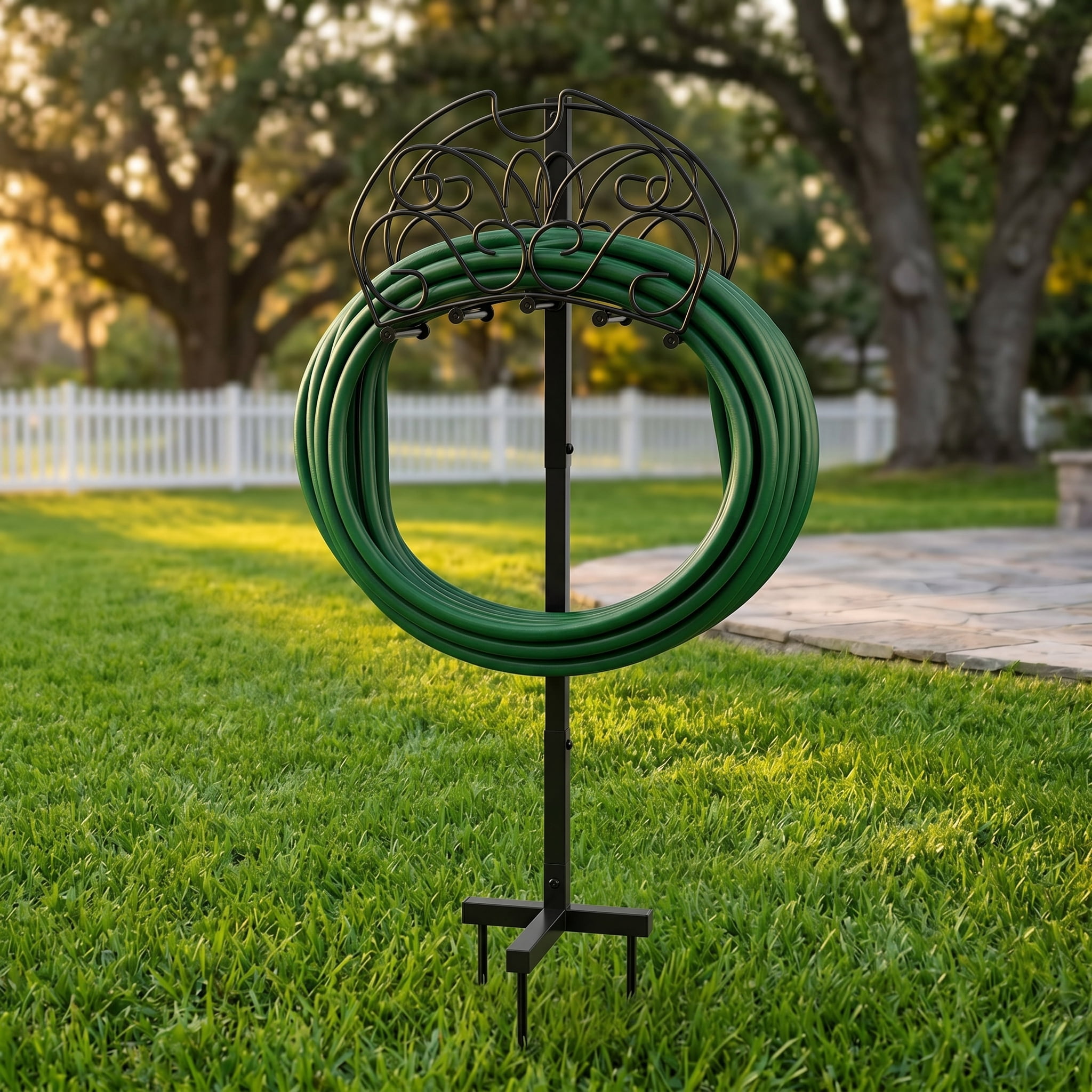 Resenkos Detachable Freestanding Hose Holder for Outdoor Yard Garden Lawn