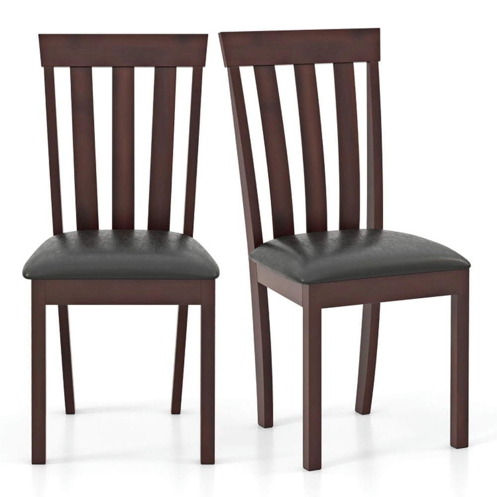 Resenkose Dining Chairs, Kitchen Chairs Trattoria Chairs,Dining Chair Set of 2 Upholstered Wooden Kitchen Chairs with Padded Seat and Rubber Wood Frame-Espresso