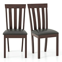Resenkos Dining Chairs, Kitchen Chairs Trattoria Chairs,Dining Chair Set of 2 Upholstered Wooden Kitchen Chairs with Padded Seat and Rubber Wood Frame-Espresso