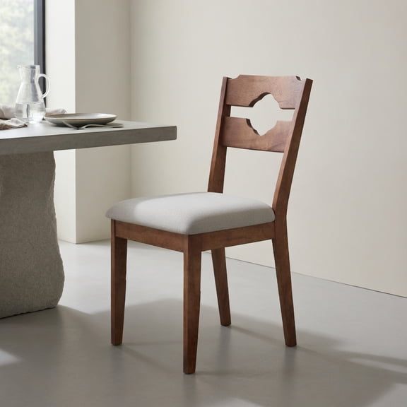 Resenkos Dining Chairs, Kitchen Chairs Trattoria Chairs,Dining Chair Set of 2 Fabric Upholstered Kitchen Chairs with Padded Seat and High Back-Gray
