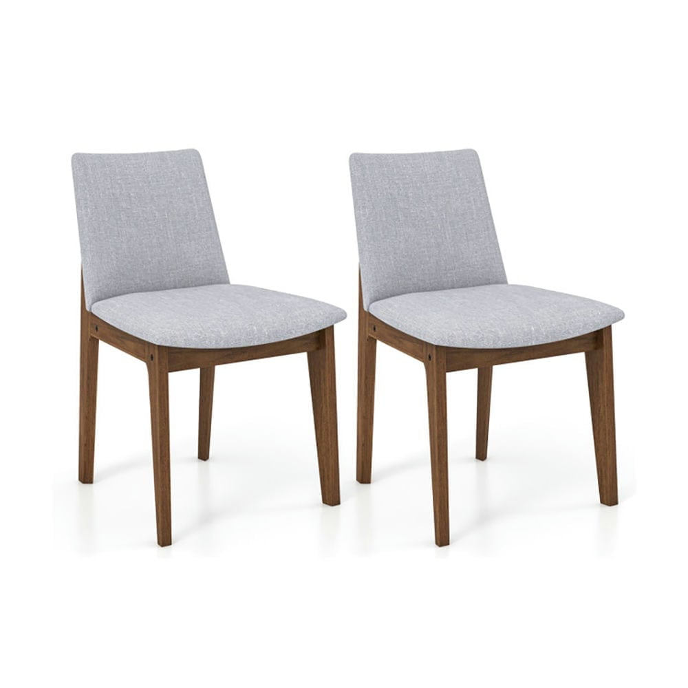 Resenkos Dining Room Chairs, Kitchen Chairs,Set of 2 Wooden Dining Chairs Upholstered with High Curved Back-Walnut