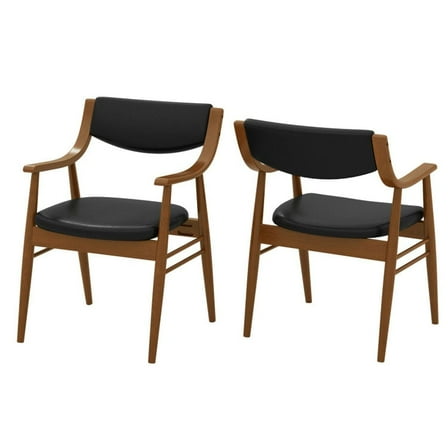 Resenkos Dining Room Chairs, Kitchen Chairs,Wooden Dining Chair Set of 2 with Padded Seat and Back-Black