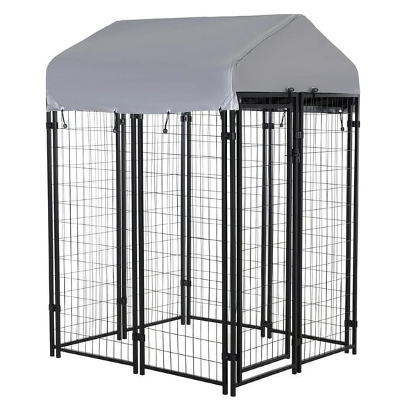 Resenkos Dog House, Pet House,Dog Cave,Dog Kennel Outside, Dog Playpen Exercise Pen with Lockable Door, Water-Resistant Canopy