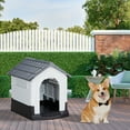 Resenkos Doghouse Dog Kennel,26 Inch Plastic Dog House, Indoor Outdoor