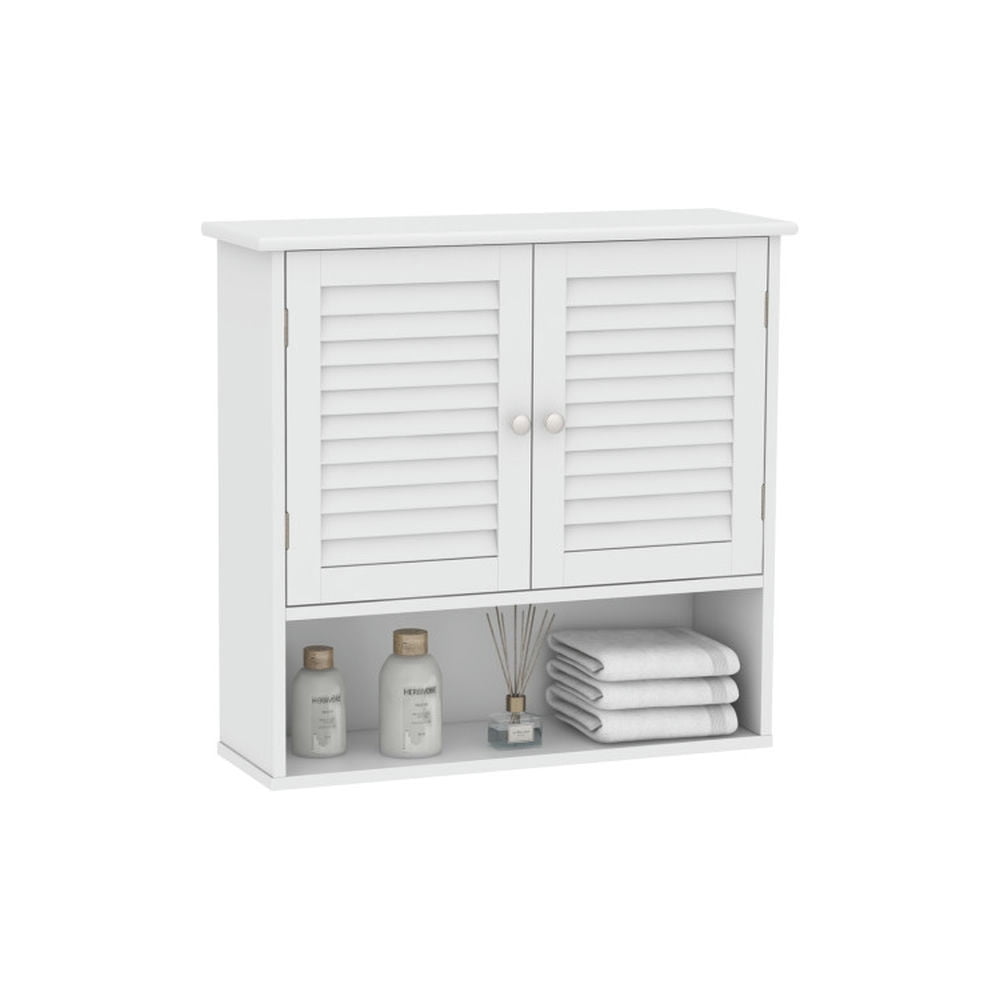 Resenkos Double Doors Shelves Bathroom Wall Storage Cabinet, Wall ...