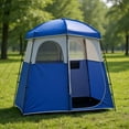 thumbnail image 1 of Resenkos Double-Room Camping Toilet Tent with Floor and Portable Storage Bag-Blue, Beach Shade Tent, Easy Pop Up Beach Shade Beach Tent, Sun Shelter Instant Portable Beach Tent Umbrella, 1 of 9