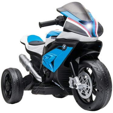 Resenkos Electric Ride-on Motorcycle,Licensed 6V Kids Ride on Motorcycle, Off-Road Battery Powered Three Wheels Dirtbike, Blue