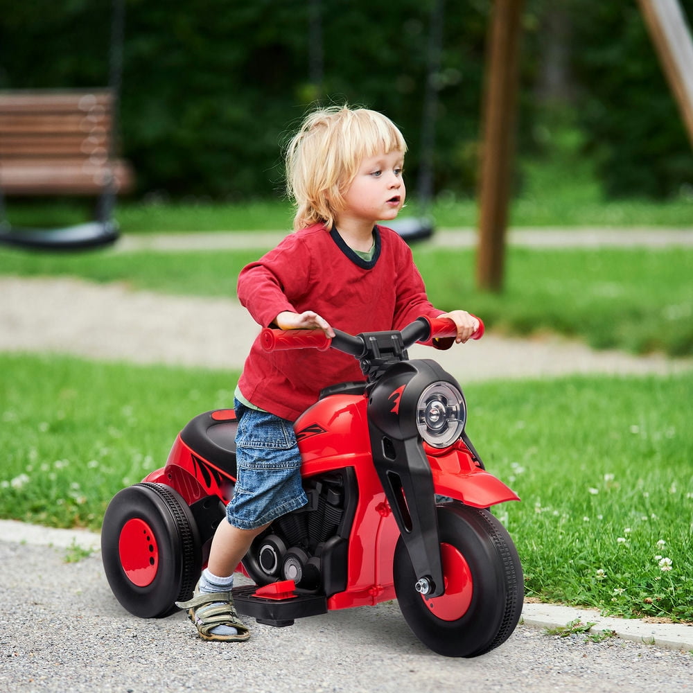 6V Red Kids Electric Ride-On Motorcycle with Bubble Function