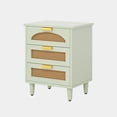 thumbnail image 1 of Resenkos Elegant Wood Nightstand, 20" Side Cabinet With 3 Drawers, Space-Saving Storage For Bedroom, Green, 1 of 12