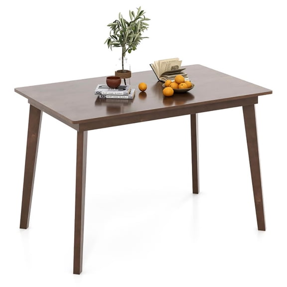 Resenkos End Table,Dining Table, Living Room Table,48 Inch Wooden Dining Table with Rubber Wood Legs for 4 People-Brown