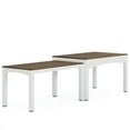 thumbnail image 1 of Resenkos End Table,Dining Table, Living Room Table,Extendable Dining Table, Farmhouse Kitchen Table for 6-10 people,Brown & White, 1 of 7