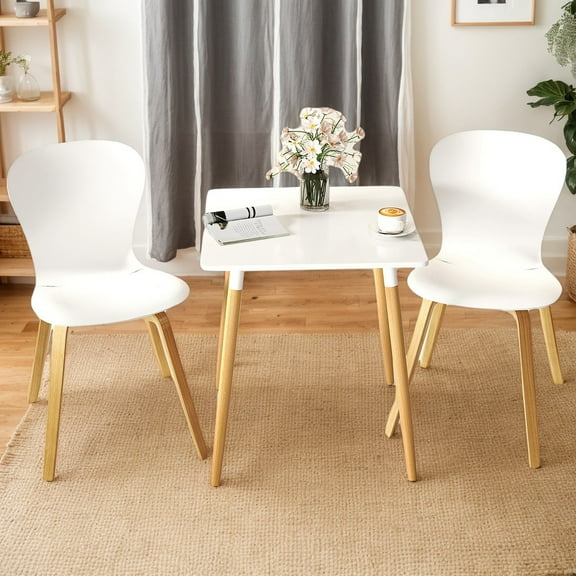 Resenkos End Table,Dining Table, Living Room Table,Square Dining Table with Adjustable Foot Pads for Dining Room Kitchen-White