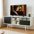 thumbnail image 1 of Resenkos Entertainment Centers,TV Stands,Mid-Century Modern TV Stand for TVs up to 65 Inch with Storage Shelves, 1 of 9