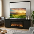 thumbnail image 1 of Resenkos Entertainment TV Stand,Entertainment CenterFireplace TV Stand for TVs up to 80 Inch with 3 Adjustable Shelves-Black, 1 of 9