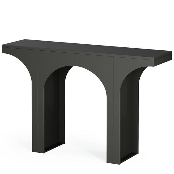 Resenkos Entryway Table, Console Sofa Table,47" Console Table, Wooden Entryway Table Sofa Table with Arch Base,Black
