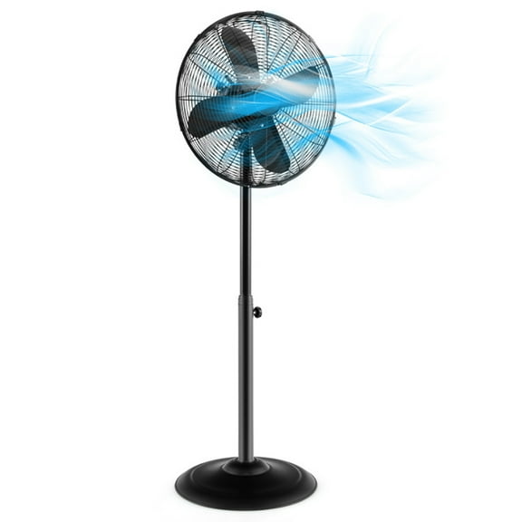 Resenkos Fans,Blow Cold Air, 16 Inch Pedestal Standing Fan Oscillating Pedestal Fan with 3 Speeds and Adjustable Height-Black