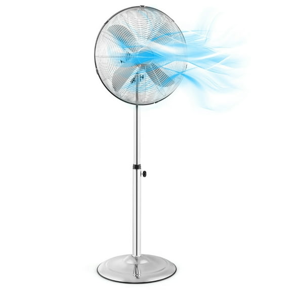 Resenkos Fans,Blow Cold Air, 16 Inch Pedestal Standing Fan Oscillating Pedestal Fan with 3 Speeds and Adjustable Height-Silver