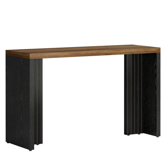 Resenkos Farmhouse Modern Solid Wood Bar Table, Industrial Dining Room Pub Table - Brown