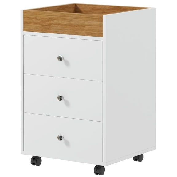 Resenkos Filing Stroage Cabinets,File Stroage Cabinet, 3 Drawer File Cabinet on Wheels with Top Tray Under Desk Printer Stand, White