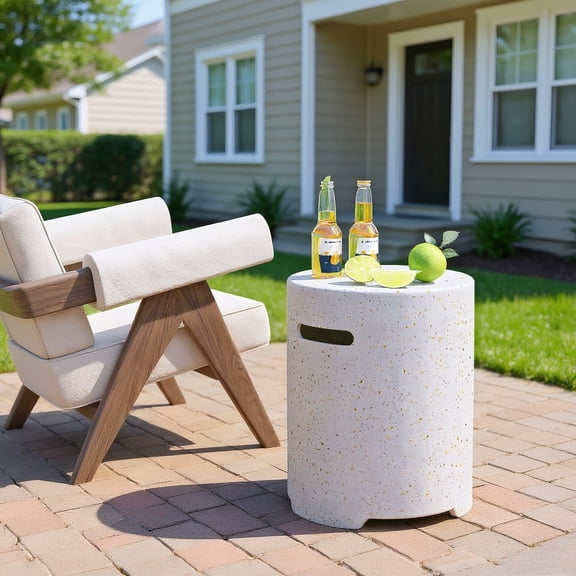 Resenkos Fire Pit, Outdoor Smokeless Fire Pit,Propane Tank Cover Table with Side Handles and Protective Cover