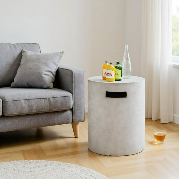 Resenkos Fire Pit Table, Fire Bowl Table,Outdoor Firepit Table,Outdoor Weather Resistant Tank Hideaway Table Fits Standard 20 LBS Propane Gas Tank for Fire Pits