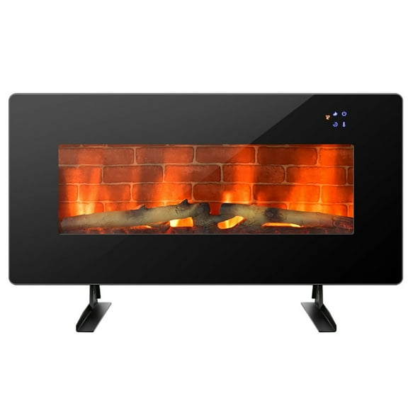 Resenkos Fireplace Heater,Electric Fireplace, 36 Inch Electric Wall Mounted Freestanding Fireplace with Remote Control-Black