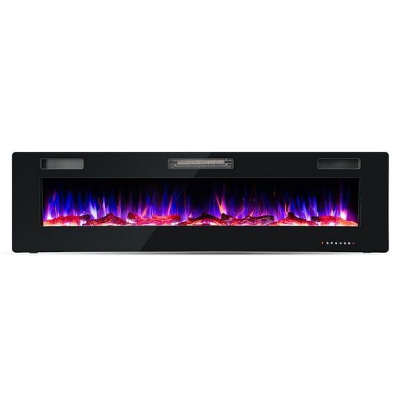 Resenkos Fireplace Heater,Electric Fireplace, 68 Inch Ultra-Thin Electric Fireplace Recessed Wall Mounted with Crystal Log Decoration