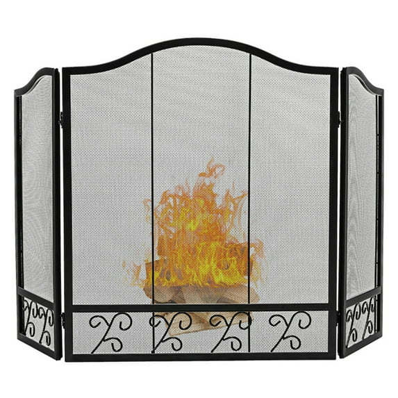 Resenkos Fireplace Toolset,3-Panel Fireplace Screen Decorative Spark Guard