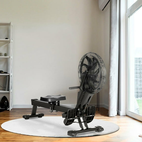 Resenkos Foldable Air Rowing Machine, Rower with LCD Digital Monitor & Steel Frame, Sturdy, Easy to Fold for Home Gym Use